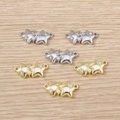 Detailed close-up of double star jewelry connectors with rhinestones and pearls for DIY - Mixed Color Double Star Connector / 5 Pieces