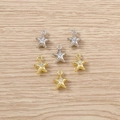 Detail of star-shaped pendants with rhinestones in gold and silver for DIY jewelry - Mixed Color Single Rhinestone Star / 5 Pieces