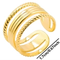 Minimalist gold plated stainless steel multi-layer spiral open ring for men and women - Gold