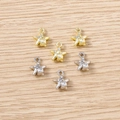 Macro shot of gold and silver star pendants with shell texture and inset crystals - Mixed Color Shell Star / 5 Pieces