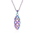 Rainbow-plated stainless steel witch knot pendant necklace with fine chain for women - Rainbow (40+5cm)
