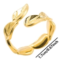 Verstellbarer goldener Blattring aus Edelstahl mit 1,7 cm Durchmesser Markierung - Gold
