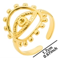 Vintage goldener Edelstahl Evil Eye Ring, verstellbar mit 1,7cm Innendurchmesser - Einstellbar Offen / Gold