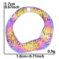 Détail du pendentif irisé montrant les dimensions de 1,7 cm et le poids de 0,9 g spécifié - Pendentif Uniquement / Blanc AB