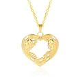 Collar con colgante de corazón mecánico bañado en oro de 18k con detalles de engranajes - Dorado (Largo Ajustable)