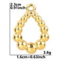 18k vergoldeter Edelstahlanhänger in Wassertropfenform mit Maßen und Gewichtsangaben - Gold-Stil
