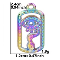 Rainbow stainless steel evil eye snake charm pendant with precise size dimensions - Evil Eye Snake Style / Rainbow