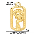 Gold plated stainless steel evil eye snake pendant with 2.4cm height measurement details - Evil Eye Snake Style / Gold