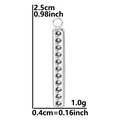 Colgante cuboide de plata pulida con agujeros verticales y medidas 2,5 cm por 0,4 cm - Color Acero - Solo Colgante