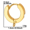 Aro de acero inoxidable dorado pulido con anillo pequeño y detalle de circón claro - Dorado