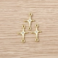Gold-plated star-shaped charm with central rhinestone for DIY jewelry making - Gold Irregular Four-Pointed Star / 5 Pieces