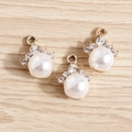 Eleganti ciondoli con perle e strass con anelli in metallo dorato per gioielli fai-da-te - Oro