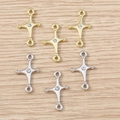 Exquisite cross-shaped jewelry pendants with sparkling rhinestones in gold and silver - Mixed Color Irregular Four-pointed Star / 5 Pieces