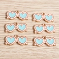 Set of six colorful heart-shaped alloy enamel charms for DIY jewelry making and crafts - Heart-to-Heart