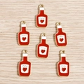 10er-Pack rote Weinflaschen-Anhänger aus Legierung für DIY-Schmuck und Armbänder - 10er Pack / Rot