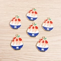 Colgantes de helado de fresa en aleación para la creación de joyas DIY por lotes - Azul