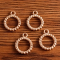 Pendenti in metallo intrecciato oro rosa con anelli per creazione di gioielli DIY - Oro