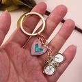Fashionable alloy multi-layer heart and vintage bicycle keychain with gold plating - Heart Bicycle