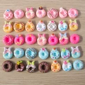 Set of 35 colorful resin donut charms with detailed toppings for DIY jewelry and crafts - Multicolor