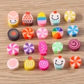 Colorful polymer clay dessert beads including cupcakes and lollipops for DIY jewelry making - Cake / 30Pcs Pack