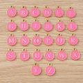 26-piece set of round pink enamel and gold letter charms for DIY jewelry making - Mixed Letters / 10 Pieces Pack