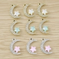 Ciondoli a forma di luna e stella con strass per collane e bracciali fai-da-te - Multicolore