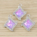 Set van drie paarse strass geometrische hangers voor DIY-sieraden maken - Paars