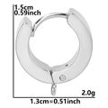 Pendientes de aro huggie de acero inoxidable con pequeños bucles para colgar DIY - Plateado