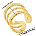 Detailed size view of gold 3-layer spiral open ring with diameter 1.7cm and height 1.8cm - Gold