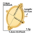 Détail du support de boucle d'oreille ovale en acier inoxydable doré avec bord ondulé - Style Ovale Perlé Or (D12-G)