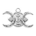 Poliertes 304 Edelstahl Krabben-Anhänger mit Dreifachmond und mystischen Symbolen - Silber