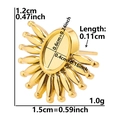 Spécifications de taille pour base de boucle d'oreille tournesol en acier 304 avec fente - Style Forme Tournesol Or (D112-G)