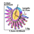 Paramètres de taille pour la boucle d'oreille ovale en acier arc-en-ciel - Style Forme Tournesol Iridescent (D112-R)