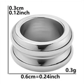Große Lochperle aus 304 Edelstahl für DIY-Schmuck, Silberfarben, 6mm Durchmesser - Doppelring Niedriger Stil (S1380-S) / Silber