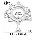 Pendentif cœur arbre de vie en acier inoxydable avec spécifications détaillées des tailles - Style Mince (X17)