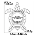 Spécifications de taille du pendentif tortue creux avec diamètre interne de 1,5 cm - Style épais