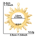 Detailed dimensions of sunflower pendant locket with 2cm inner diameter and gold finish - Thin Gold (X4-G)