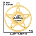 Gold star stainless steel photo locket pendant with dimensions 3.3cm by 3.0cm - Gold