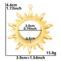 Detaillierte Maße des Sonnenblumenanhängers aus Edelstahl mit Höhe und Breite in cm - Dickes Gold (X8-G)