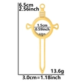 Especificaciones de tamaño para el colgante guardapelo de acero en forma de espada - Estilo Grueso Dorado (X29-G-Grueso)