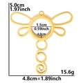 Dimensions détaillées du pendentif libellé dorée montrant 5,0 cm de haut et 4,8 cm de large - Or Style Épais