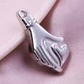Colgante de acero inoxidable 304 manos sosteniendo corazón plata para joyería DIY - Estilo mano sosteniendo corazón (S1437-S) / Plateado
