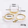 Médaillon doré rond en verre avec ouverture à vis et diamètre intérieur de 30mm - Style Or (X35-G)