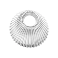 Detailed macro view of 304 stainless steel shell pendant with radial texture for DIY jewelry - Silver