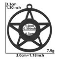 3.3cm black stainless steel star pendant locket with dimensions and weight specs - Black