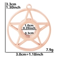 Rose gold pentagram star floating locket in 304 stainless steel with dimensions - Rose Gold
