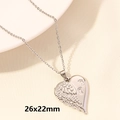 Pendente cuore argento con ala di piuma e impronte, misura 26x22mm - Cuore Alato con Impronte - Argento (S737-S+N22-S)