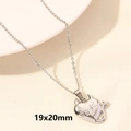 Collana a cuore di diavolo argento con incisione Love e placcatura in 18k - Cuore del Diavolo Love - Argento (S738-S+N22-S)