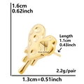 Tableau des tailles détaillé pour boucles d'oreilles cœur dorées à texture fondue - Or (D195)