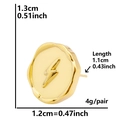 Détail montrant les dimensions des boucles d'oreilles cœur en acier inoxydable 304 - Or (D194)